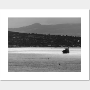 Howth Cliffs, Dublin, Ireland, black and white Posters and Art